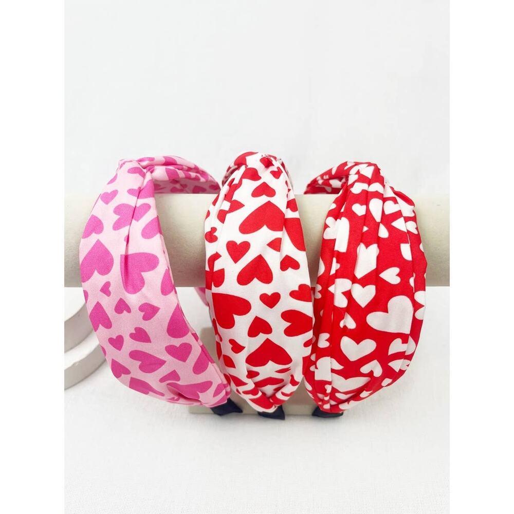 Sweet Heart Headband-White/Red
